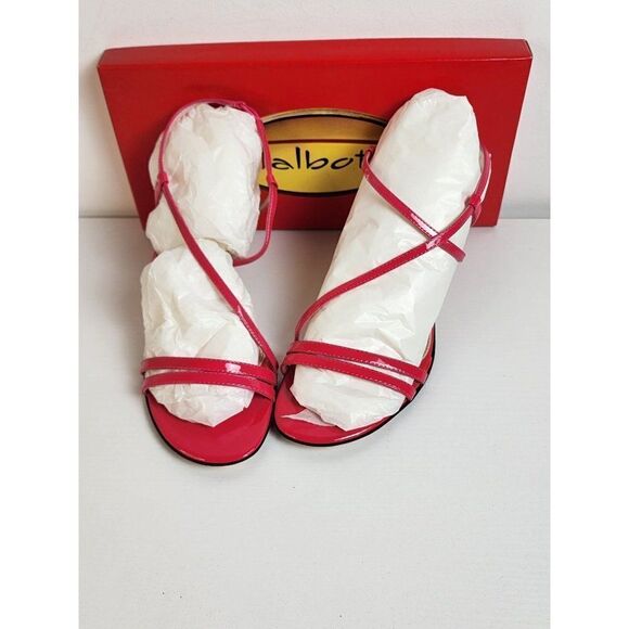 Talbot's Tropical Punch Pink Strappy Heels Size 7.5 NWB - Picture 1 of 9